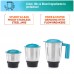 USHA RapidMix 500-Watt Copper Motor Mixer Grinder with 3 Jars (Sea Green/White)