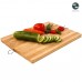  ZHENG TAI Wooden Cutting Board Chopping Board Natural Bamboo Chopping Board Set for Kitchen Non-Slip Without Handle Durable Vegetable Board for Kitchen