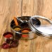 Stainless Steel Round Masala (Spice) Box/Organiser with See Through Lid With 7 Containers and Small Spoon Size 11 (1.5Ltr) (18.5cm)