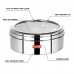 Stainless Steel Round Masala (Spice) Box/Organiser with See Through Lid With 7 Containers and Small Spoon Size 11 (1.5Ltr) (18.5cm)