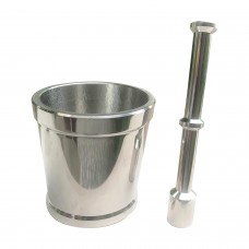 Steel Mortal & Pestle/HAMAMDASTA | Khalbatta | Okhli Masher | Kharal Set (Steel, 9cm) Size 4 Stainless Steel Masher