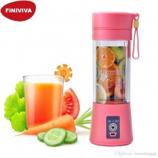 FINIVIVA Portable USB Juicer Bottle Blender |  | Portable USB Electric Blender Juicer Cup | Plastic Fruit Juicer Grinder |  | Electric Juicer Bottle Blender for for Making Juice, Shake, Smoothies For Home, Travel (380 ml) (Multicolour) by FINIVIVA