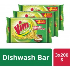 Vim Dishwash Bar - 200 g (Pack of 3) by VIM