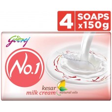 Godrej No.1 Bathing Soap ? Kesar & Milk Cream, 150g (Pack of 4)