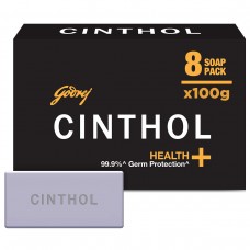 Cinthol Health+ Bath Soap - 100g (Pack of 8) | 99.9% Germ Protection & Insta Deo Fragrance