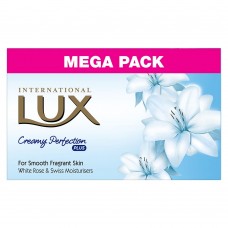 Lux International Creamy Swiss Moisturizer bathing Soap|For Glowing Skin|Mega Pack of 4x125g Beauty soap, White