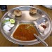 Stainless Steel Round Dish for Lunch-Dinner Especially for Pav bhaji (Heavy Guage) | 29.5**2.2CM | Partition Plate/ 4 Compartment/Sections Divided Mess Trays for Kids Lunch,Camping, Event (4)