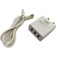 HALLA BOLE 3.4 A Multiport Mobile HB1004 Charger with Detachable Cable  (White)