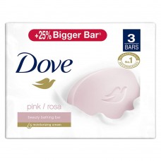 Dove Pink Rosa Beauty Bathing Bar 125g (Combo Pack of 3) With Moisturising Cream for Soft Glowing Skin & Body - Nourishes Dry Skin more than Bar Soap