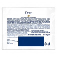 Dove Cream Beauty Bathing Bar With ¼ Moisturizing Cream To Give You Softer, Smoother Skin, 3X100 g