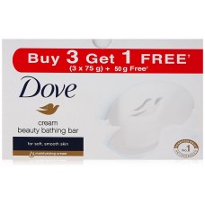 Dove Cream Beauty Bathing Bar, 75g (Pack of 3) with Free 50 g