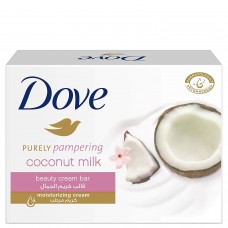 (PACK OF 4 BARS) Dove Beauty Soap Bar: COCONUT MILK. Protects Your Skin's Natural Moisture. 25% MOISTURIZING LOTION & CREAM! Great for Hands, Face & Body! (4 Bars, 3.5oz Each Bar)