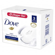 Dove Cream Bathing Beauty Bar with 1/4 Moisturising Cream For Soft, Smooth, Glowing Skin, 125 g (Pack of 8), White