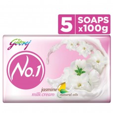 Godrej No.1 Bathing Soap - Jasmine, 100g (Pack of 5)