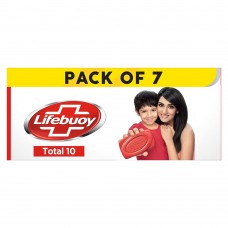 Lifebuoy Total 10 Germ Protection Bathing Soap Bar 125 g (Combo Pack of 7), Protects Against Viruses and Germs - Combo Offer