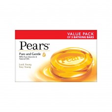 Pears Moisturising Bathing Bar Soap with Glycerine Pure & Gentle For Golden Glow 125g (Pack of 3)