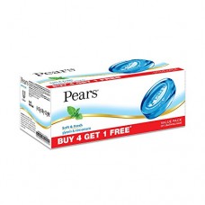 Pears Soft and Fresh Soap, 125g (Pack of 4) with 125g Pears Soft and Fresh Soap Free