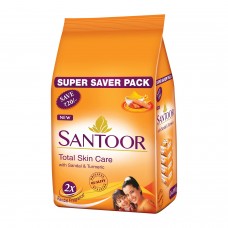 Santoor Sandal & Turmeric Soap for Total Skin Care, 100g (Pack of 4, Super Saver Pack)