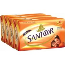 santoor new orange soap 100 gm pack of 4 pc (4 x 100 g)