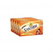 Santoor Sandalwood and Turmeric Bath Soap for Younger Looking and Glowing Skin Combo Offer, 125 g (Pack of 4)