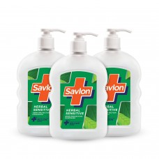 Savlon Herbal Sensitive pH Balanced Liquid Handwash Pump 500ml (pack of 3)