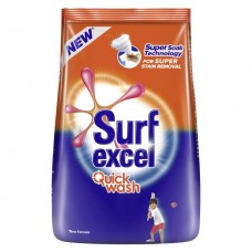 Surf Excel Quick Wash Detergent Powder 1 kg, Washing Powder with Lemon & Bleach to Remove Tough Stains on Clothes - Bucket & Machine Wash