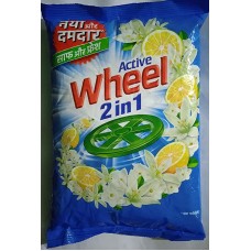 Wheel Active 2 in 1 Detergent Powder - Clean and Fresh (Blue), Pack of 1kg Pouch- Clean and Fresh (Blue), Pack of 1kg Pouch