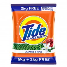 Tide Plus Double Power Detergent Washing Powder Jasmine & Rose 6kg + 2kg FREE & Rose 6kg + 2kg FREE