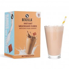 Bevzilla Butterscotch Instant Milkshake 10 Cubes Pack with Organic Date Palm Jaggery, Zero Refined Sugar, No Preservatives, Drop Stir & Enjoy, Perfect For Kids & Adults, Plant-Based Vitamins