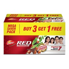 Dabur Red 600g (150g x 4, Pack of 4) Toothpaste - India's No.1 Ayurvedic Paste, Provides Protection Plaque Removal, Toothache, Yellow Teeth, Bad Breath-