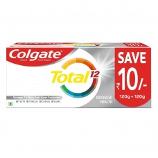 Colgate Total 240g (120g x 2, Pack of 2) Whole Mouth Health, Antibacterial Cavity Protection Toothpaste (Advanced Health, Saver Pack)