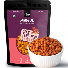 Eat Anytime Mindful Healthy Spicy Peri Peri Chickpea Kabuli Chana | Rich Protein & Vitamins | Vegan, Vaccum Cooked | High Fiber | No Preservatives | Healthy Snack For Diet | Kabuli Chana - 200gm