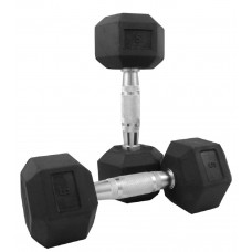 Body Maxx Hex Rubber Dumbells 5 Kg x 1 Pair