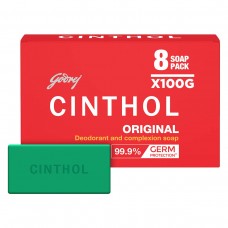 Cinthol Original Bath Soap - 100g (Pack of 8) | 99.9% Germ Protection | Doctor Recommended | Grade 1 Soap | Deo Fragrance