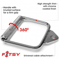 Cable Cross D Handle, Tricep Rope, Seated Row Grip, V Tricep Press Down Bar and Straight LAT Bar